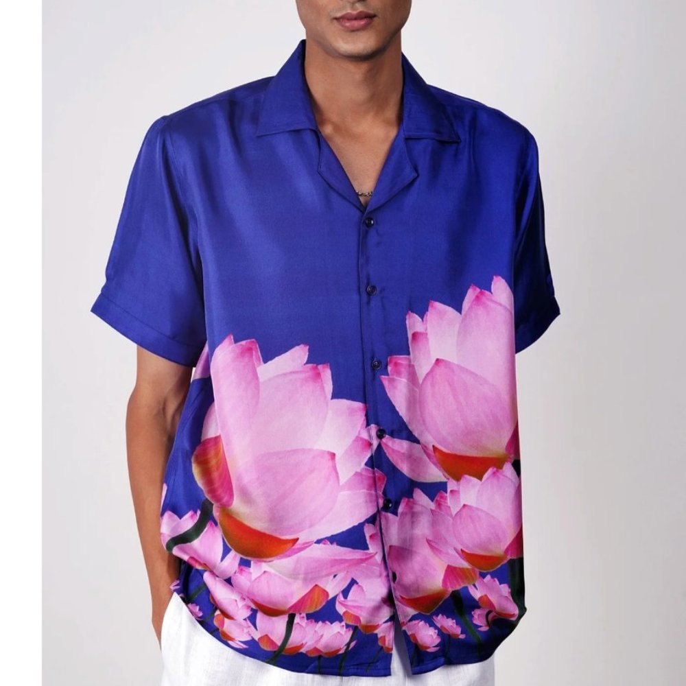 Perte d'ego silk Blue Nirvana shirt